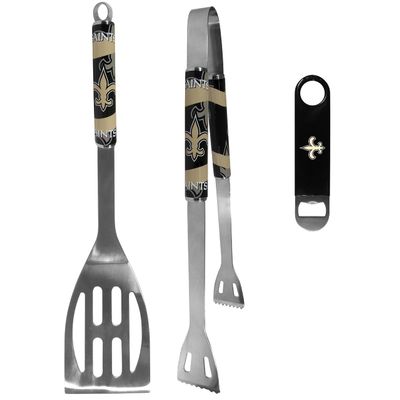 Siskiyou Sports NFL New Orleans Saints Unisex 2 pc BBQ Set and Bottle Opener, Team Colors, One Size