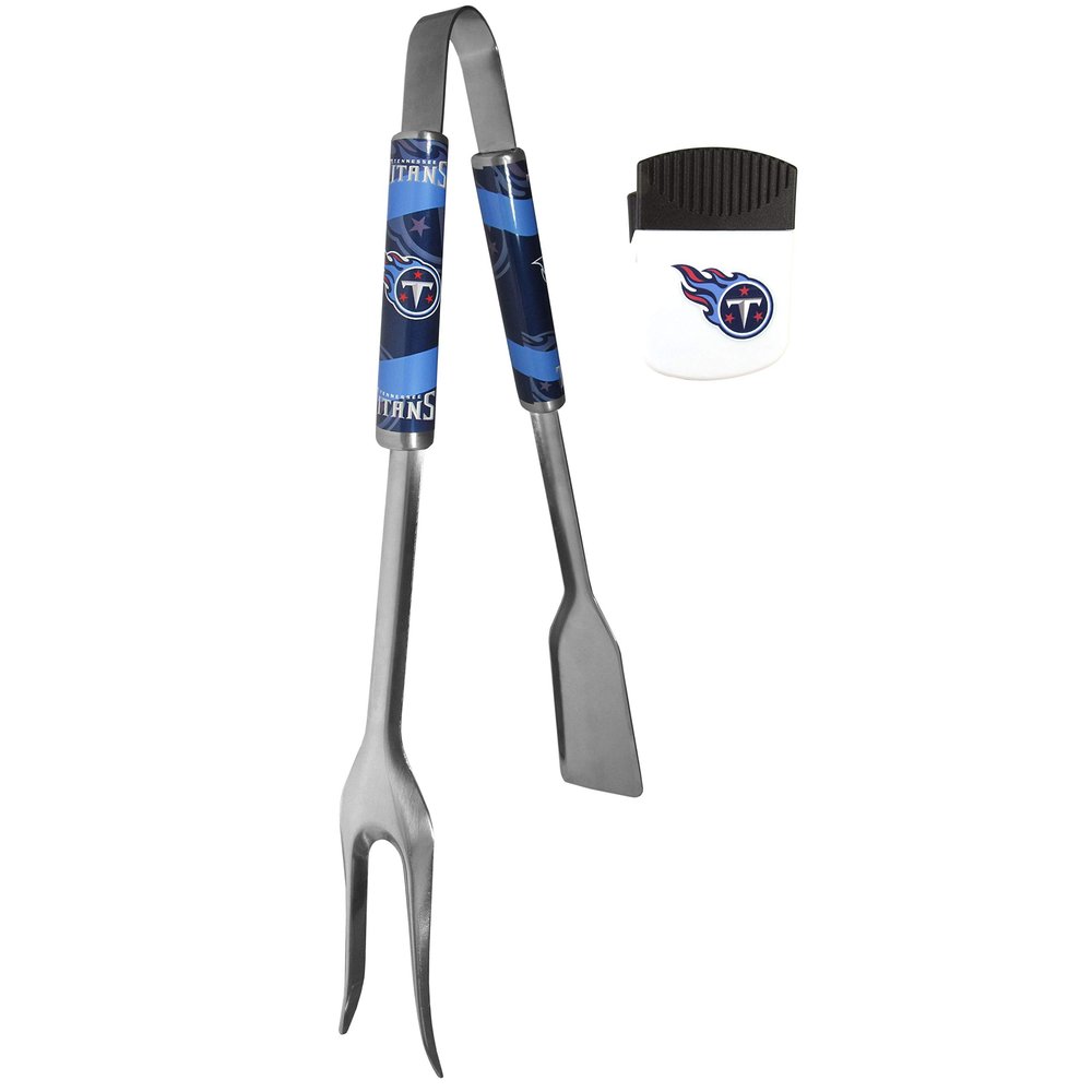 Siskiyou Sports NFL Tennessee Titans Unisex 3 in 1 BBQ Tool and Chip Clip, Team Colors, One Size