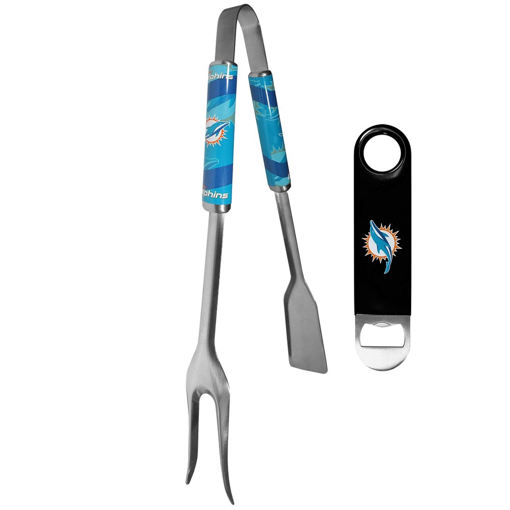 Siskiyou Sports NFL Miami Dolphins Unisex 3 in 1 BBQ Tool and Bottle Opener, Team Colors, One Size