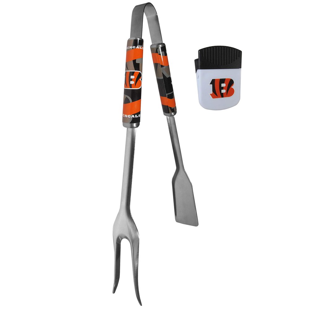 Siskiyou Sports NFL Cincinnati Bengals Unisex 3 in 1 BBQ Tool and Chip Clip, Team Colors, One Size