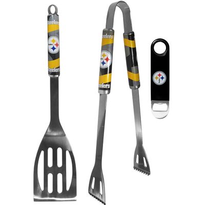 Siskiyou Sports NFL Pittsburgh Steelers Unisex 2 pc BBQ Set and Bottle Opener, Team Colors, One Size