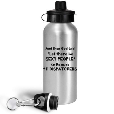 Art by Chelsydale Gifts for 911 Dispatcher Water Bottle Tumbler Reusable Portable Drinkware - Funny Cute Gag Thin Yellow Line RTO Emergency Dispatch Operator Appreciation Idea - Let There Be Sexy