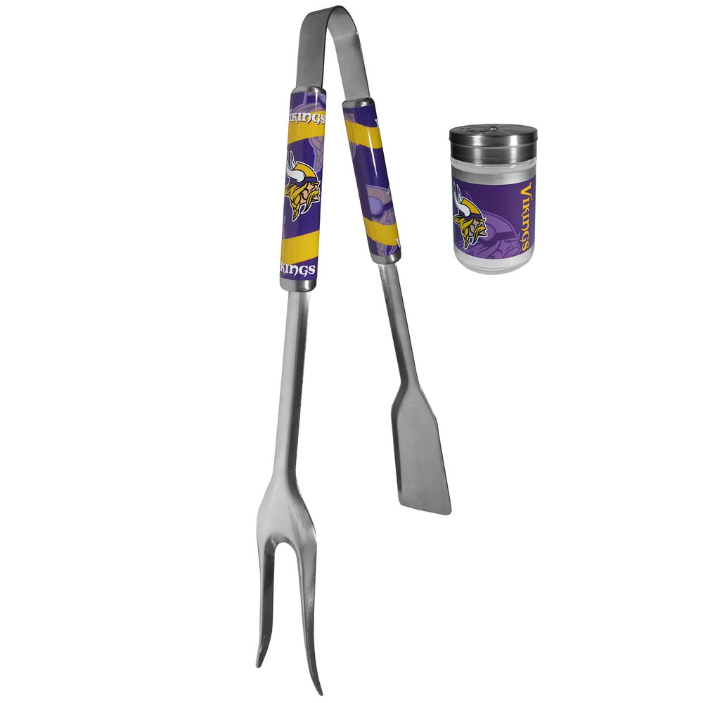 Siskiyou Sports NFL Minnesota Vikings Unisex 3 in 1 BBQ Tool and Salt & Pepper Shaker, Team Colors, One Size