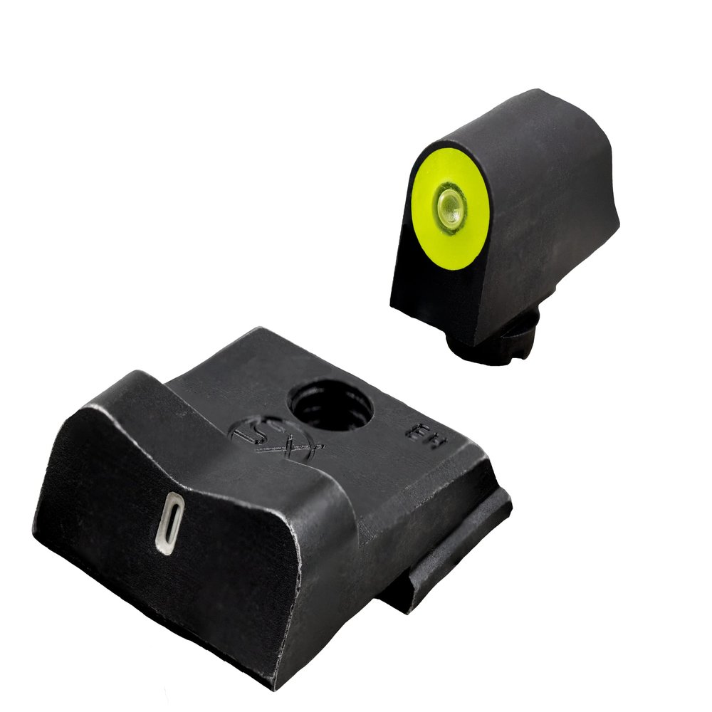 DXT2 Big Dot w/Yellow Front Sight - Tritium Front & Rear Night Sights fits: S&W M&P 9 Shield EZ
