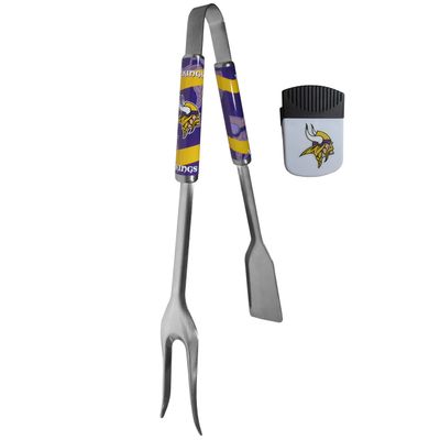 Siskiyou Sports NFL Minnesota Vikings Unisex 3 in 1 BBQ Tool and Chip Clip, Team Colors, One Size