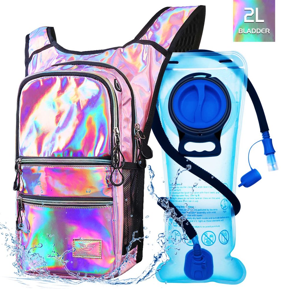 Mothybot Hydration Backpack Pack, Water Backpack 20L Capacities Included 2L Hydration Bladder, Festival Essential - Rave Hydration Pack Hydropack Hydro for Hiking, Running, Biking, Festival Gear