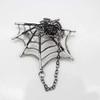 Halloween Black Spider Brooches Pins Punk Black Crystal Rhinestone Gothic Spider Insect Brooch Pin Jewelry for Women Men-Spider Web view 2