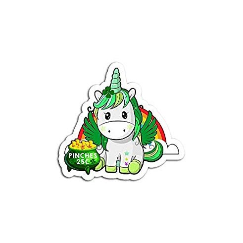 Girls Cute Unicorn Irish for St Patricks Day Kids - Sticker Graphic - Auto, Wall, Laptop, Cell, Truck Sticker for Windows, Cars, Trucks