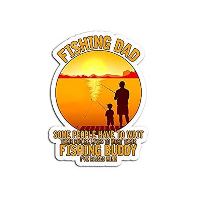 Mens Fishing Dad Son Matching Fisher Day - Sticker Graphic - Auto, Wall, Laptop, Cell, Truck Sticker for Windows, Cars, Trucks