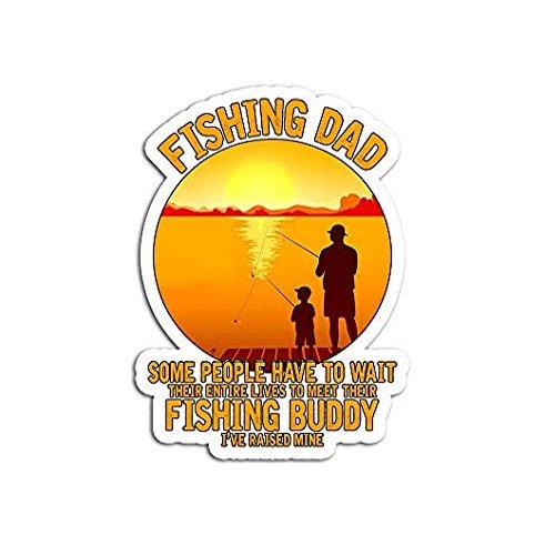 Mens Fishing Dad Son Matching Fisher Day - Sticker Graphic - Auto, Wall, Laptop, Cell, Truck Sticker for Windows, Cars, Trucks
