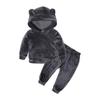 MYGBCPJS Boys Girls Cute 3D Ear Outfits Set Kids Hooded Fleece Pullover + Pants Gray view 1