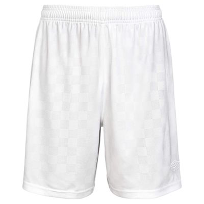 Umbro Checkered Short, White, Men's Small