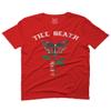 0321. Cool dope Graphic Till Death Red Rose Flower Skull PRIMITIVES Butterfly for Men T Shirt (Red, 2X-Large) view 1