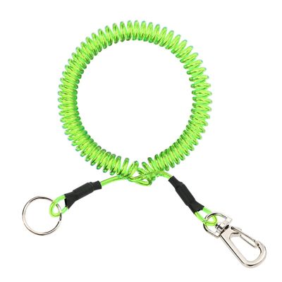 Mini Skater 1Pcs Fishing Coil Lanyard Retractable Plastic Safe Rope Steel Wire Inside Pole Fish Securing Tools for Fishing Pliers, Kayak, Surfing, Boating and Wading (Green)