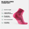 DANISH ENDURANCE 3 Pack Running Socks for Long Distances, Quarter, Men & Women, Multicolor (1x Black, 1x Pink, 1x White), US Women 11-13 // US Men 9.5-12.5 view 2