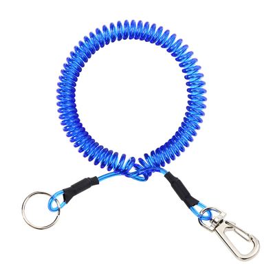Mini Skater 1Pcs Fishing Coil Lanyard Retractable Plastic Safe Rope Steel Wire Inside Pole Fish Securing Tools for Fishing Pliers, Kayak, Surfing, Boating and Wading (Blue)