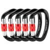 Locking Carabiner - 25kN 5600lb Climbing Carabiner Screw Gate D Shape Carabiner Black (Pack of 2) view 1