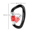 Locking Carabiner - 25kN 5600lb Climbing Carabiner Screw Gate D Shape Carabiner Black (Pack of 2) view 3