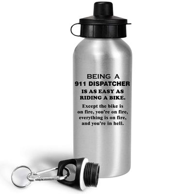 Art by Chelsydale Being a 911 Dispatcher Water Bottle Tumbler Reusable Portable Drinkware - Funny Cute Gag Thin Yellow Line RTO Emergency Dispatch Operator Gifts Idea for Appreciation - Easy Ride