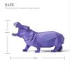HAUCOZE Hippo Statue Animal Sculpture Figurine Modern Home Decor Table Art Gift for Bedroom Living Room Purple Polyresin 7.1 Inch view 2