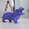 HAUCOZE Hippo Statue Animal Sculpture Figurine Modern Home Decor Table Art Gift for Bedroom Living Room Purple Polyresin 7.1 Inch view 4