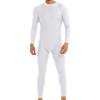 TSSOE Men's Turtleneck Spandex Long Sleeve Unitard Bodysuit Dancewear Cosplay Costume White X-Large view 1