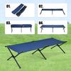 GYMAX Folding Camping Cot, Heavy Duty Portable Military Cot with Oxford Fabric, Foldable Camping Bed for Outdoor Camping Hunting Indoor Office Nap (Blue) view 2