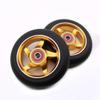 2Pcs 100 mm Pro Stunt Scooter Wheels with Abec 9 Bearings for MGP/Razor/Lucky/Envy/Vokul Pro Scooters Replacement Wheels (Gold) view 4