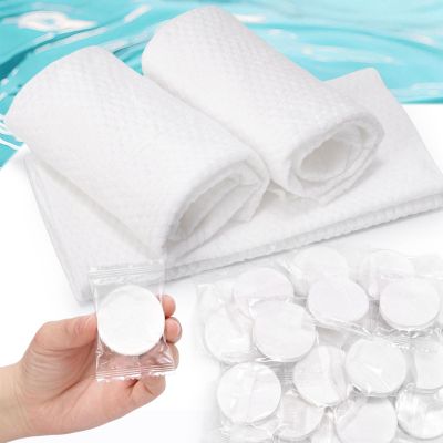 Kare & Kind 10 Pack Compressed Towels - Soft Cotton Tablet Washcloths for Travel, Sports, Camping, Home, Salon, Hotels - Chemical-Free Unscented Towels - Use for Face and Body