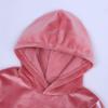 MYGBCPJS Little Girls 2Pcs Hooded Outfits Set Velvet Sweatshirt Pants Tracksuits Pink view 3