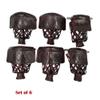 Joy's Billiard Pool Table Pockets Leather Diamond Pattern Shield,Cherry Billiard Pool Pockets Made with Real Leather, Set of 6,Mahogany view 2