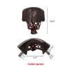 Joy's Billiard Pool Table Pockets Leather Diamond Pattern Shield,Cherry Billiard Pool Pockets Made with Real Leather, Set of 6,Mahogany view 4