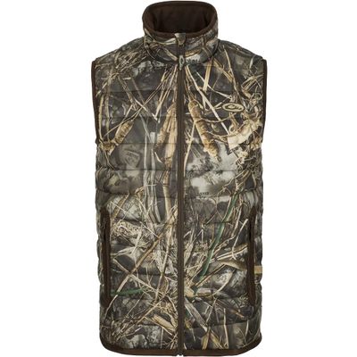 Drake Waterfowl LST Camo Double Down Layering Vest Mossy Oak Shadow Grass Habitat 2Xlarge