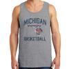 AT29 - Michigan Wolverines Faded Retro Basketball Tank TOP - Small - Sport Grey view 4