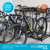 BIRDROCK HOME Bike Rack Garage Storage Floor Stand - Freestanding Organizer for Outdoor Yard - Upright Wall Mount for Scooters, Rakes, Motorcycles, Hoverboards, Gloves - Holds 4 Bicycle - Black view 4