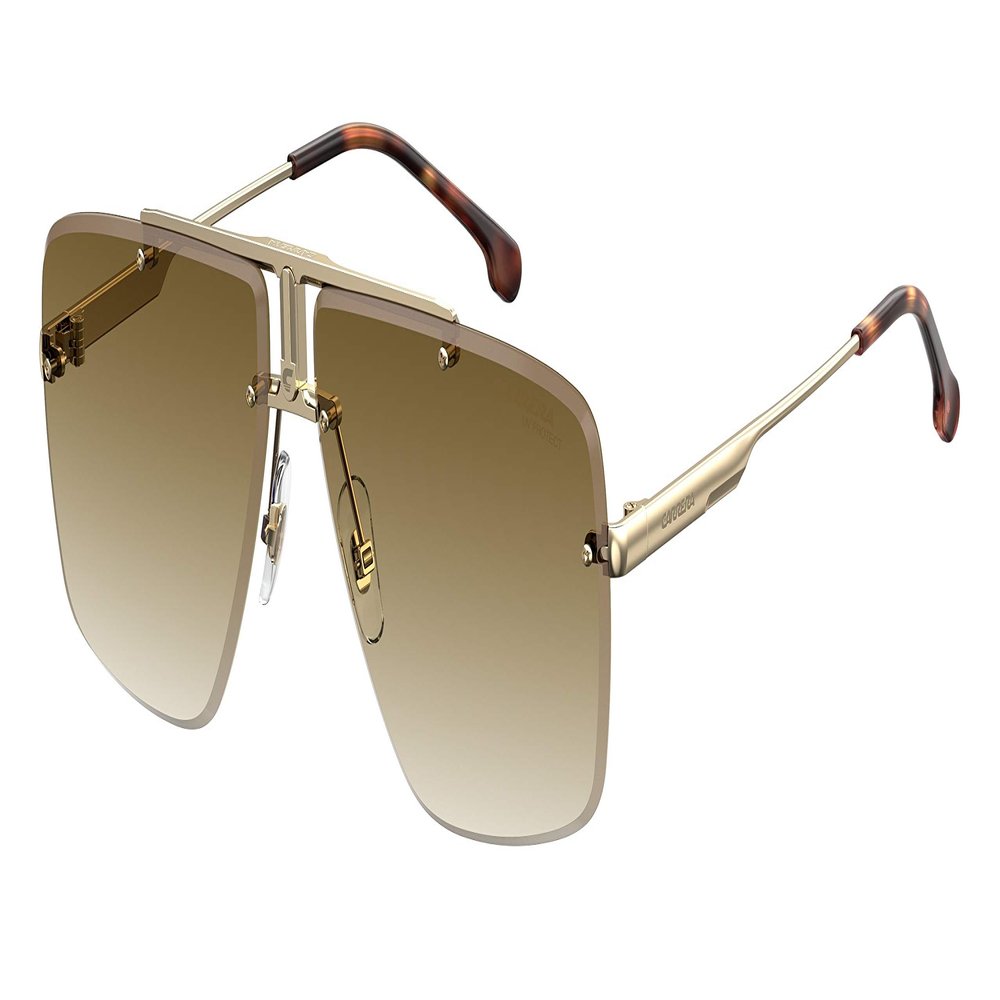 Carrera CA1016/S 0J5G 64MM Gold/Black/Brown/Green Square Sunglasses for Men for Women +BUNDLE with ACCESSORY EYEWEAR KIT