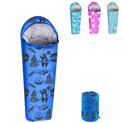 KidzAdventure Mummy Style 32  59F Kids Sleeping Bag with Pillow Sleeve, 4 Season, Lightweight and Backpacking Style, Ideal for Camping, Sleepover, Boys, Girls, Youth and Toddlers  Adventure Youth