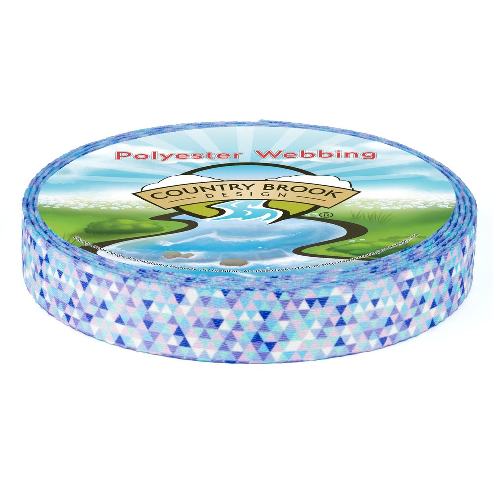 Country Brook Design - Mermaid Mosaic Polyester Webbing (1 Inch, 20 Yards)