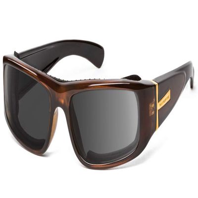 7eye by Panoptx Typhoon | Wind Blocking Sunglasses - Caramel, Gray Lenses