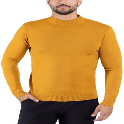 X RAY Mens Mock Neck Sweater, Soft Slim Fit Pullover Top, Basic Mock Neck Sweater for Men, Mustard, XX-Large