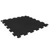Playsafer Genaflex Lock 8mm Rubber Gym Tiles, Super Durable Laminated Interlocking Protective Exercise Flooring (20" X 20") (1 - Corner Tile, Black) view 1