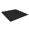 Playsafer Genaflex Lock 8mm Rubber Gym Tiles, Super Durable Laminated Interlocking Protective Exercise Flooring (20" X 20") (1 - Corner Tile, Black) view 3