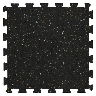 Playsafer Genaflex Lock Heavy Duty Interlocking Rubber Gym Tiles, Super Durable Laminated Protective Exercise Home Gym Flooring Mats - 8mm Thick X 20" X 20" (60 Tiles, Black/Tan)