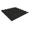 Playsafer Genaflex Lock Heavy Duty Interlocking Rubber Gym Tiles, Super Durable Laminated Protective Exercise Home Gym Flooring Mats - 8mm Thick X 20" X 20" (1 - Corner Tile, Black/Tan) view 1