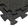 Playsafer Genaflex Lock Heavy Duty Interlocking Rubber Gym Tiles, Super Durable Laminated Protective Exercise Home Gym Flooring Mats - 8mm Thick X 20" X 20" (1 - Corner Tile, Black/Tan) view 2