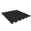 Playsafer Genaflex Lock Heavy Duty Interlocking Rubber Gym Tiles, Super Durable Laminated Protective Exercise Home Gym Flooring Mats - 8mm Thick X 20" X 20" (1 - Edge Tile, Black) view 1