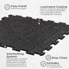 Playsafer Genaflex Lock Heavy Duty Interlocking Rubber Gym Tiles, Super Durable Laminated Protective Exercise Home Gym Flooring Mats - 8mm Thick X 20" X 20" (1 - Edge Tile, Black) view 4
