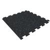 Playsafer Genaflex Lock Heavy Duty Interlocking Rubber Gym Tiles, Super Durable Laminated Protective Exercise Home Gym Flooring Mats - 8mm Thick X 20" X 20" (1 - Edge Tile, Black/Light Blue) view 1