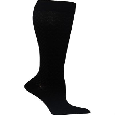 Cherokee Women's Compression Socks, 10-15 mmHg, Knee High, 4-Pair Pack, Soft Fit, Regular & Wide Calf - TRUESUPPORT, Plus, Onyx