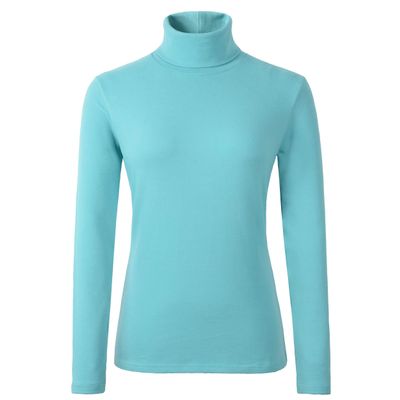HieasyFit Women's Cotton Basic Thermal Turtleneck Pullover Top Turquoise XL